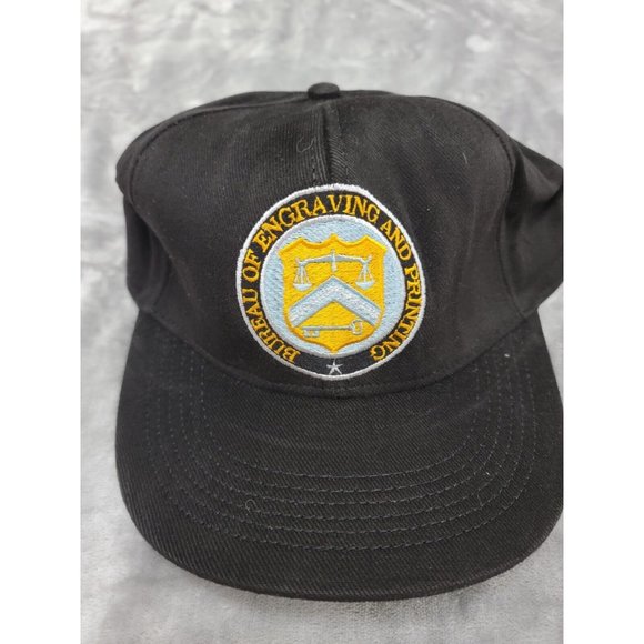 Bureau of Engraving and Printing Baseball‎ Hat Cap Snap Back Black USA